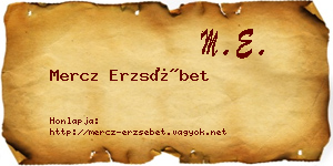 Mercz Erzsébet névjegykártya